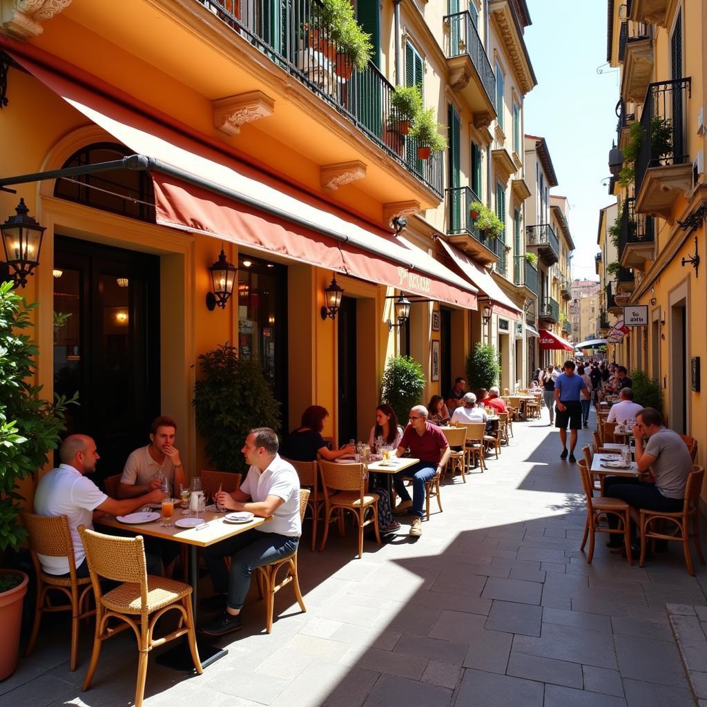 Dining al fresco in Bari, Italy