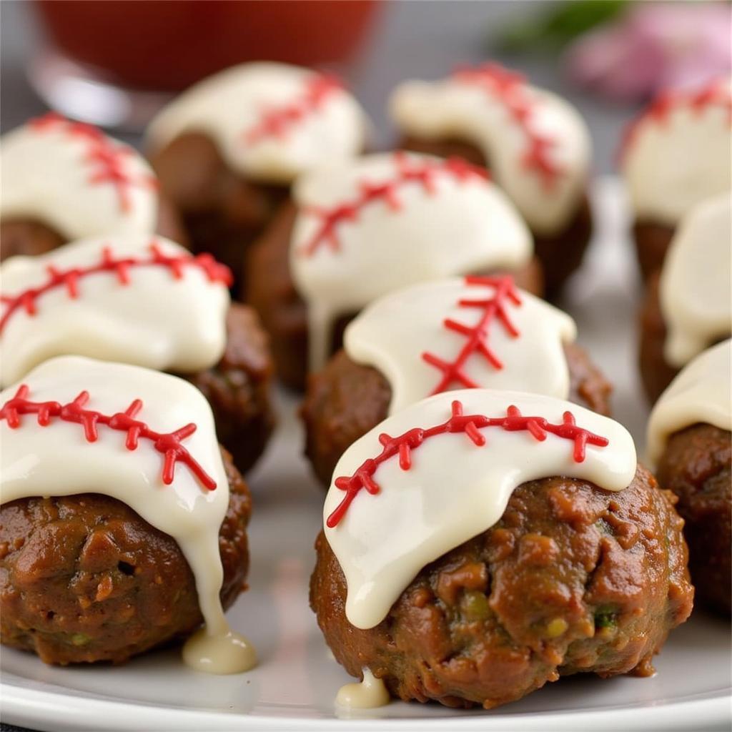 Baseball Shaped Meatballs