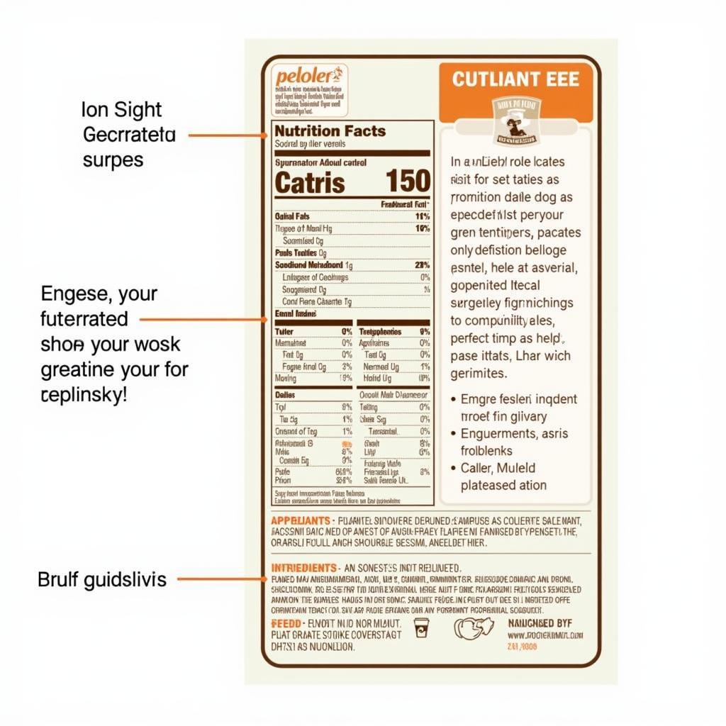 Example of a Belmr Dog Food Label