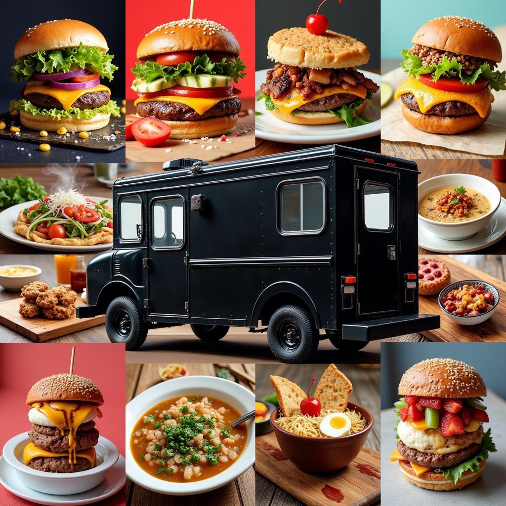 A Diverse Big Black Food Truck Menu Offers a Variety of Dishes from Burgers and Fries to International Cuisine and Desserts