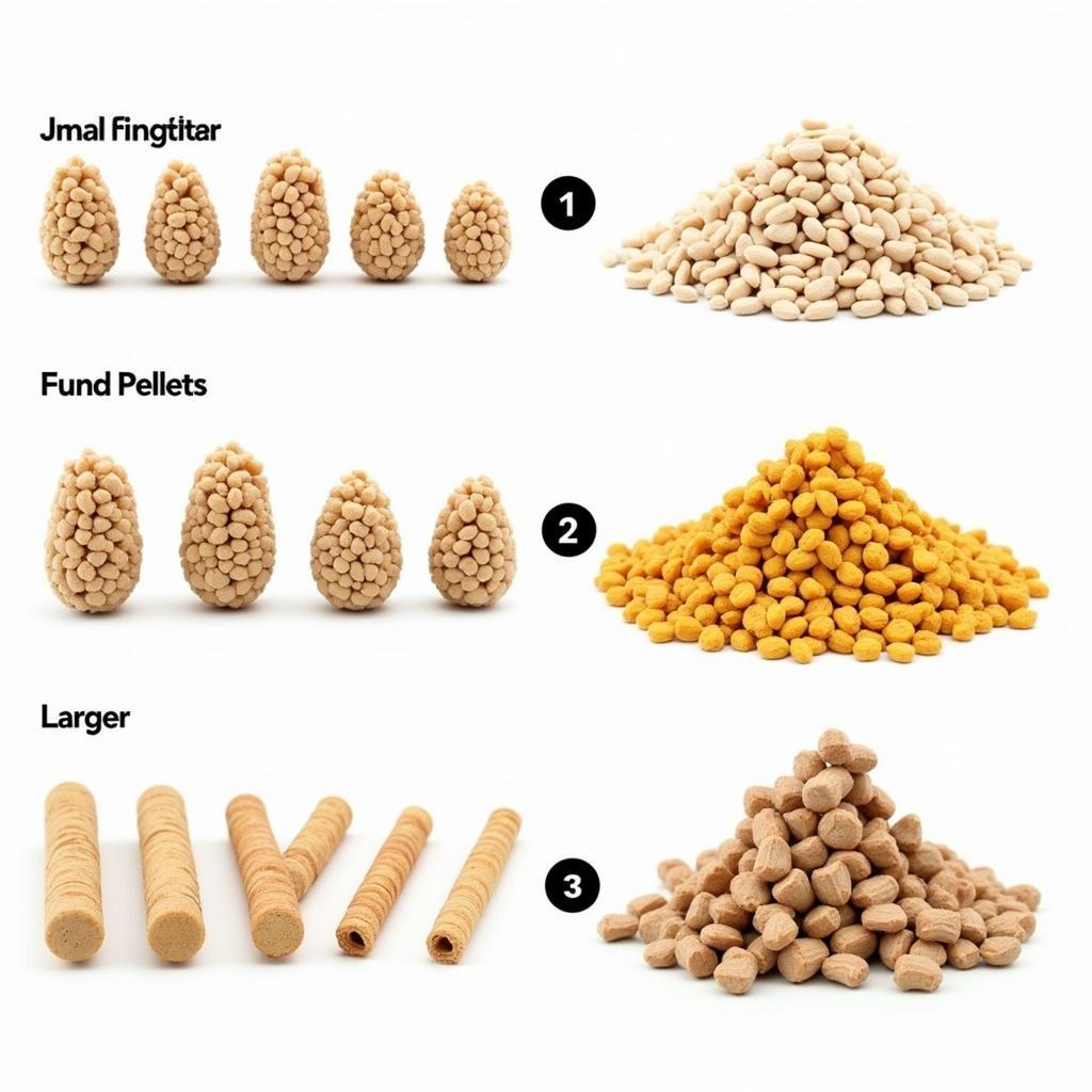 Various types of bird pellets