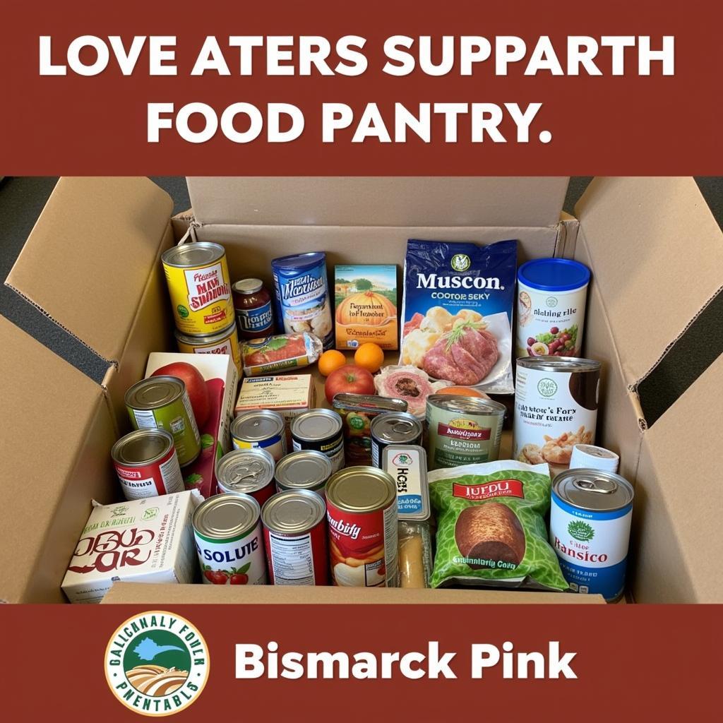 Food Donations Being Collected and Organized at the Bismarck Food Pantry