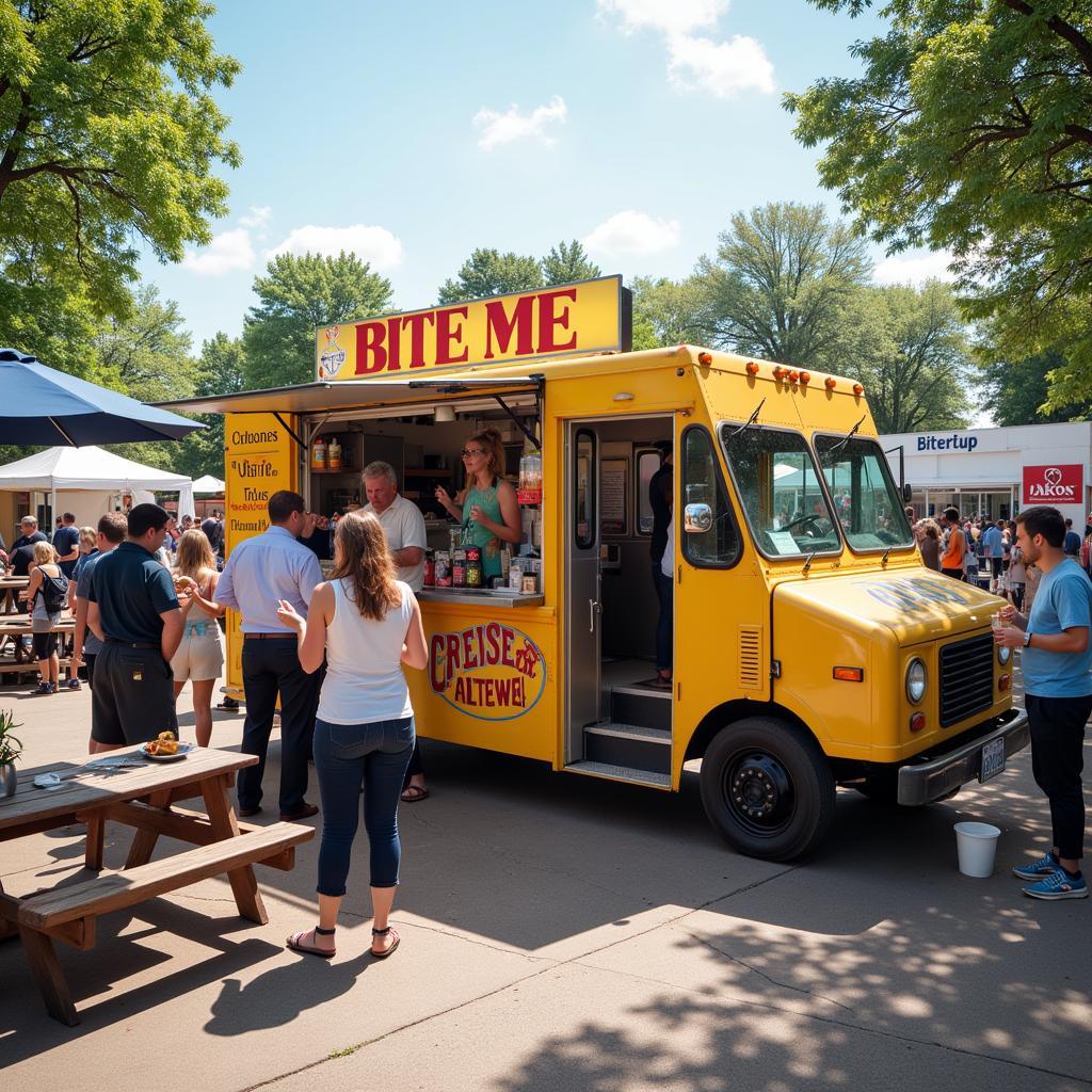 Enjoying the Bite Me Food Truck Atmosphere