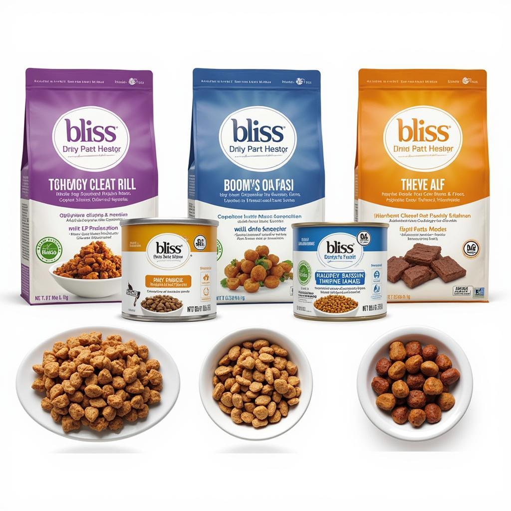 Variety of Bliss Pet Food Formulas