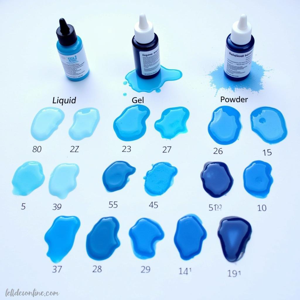 Blue Food Coloring Shades