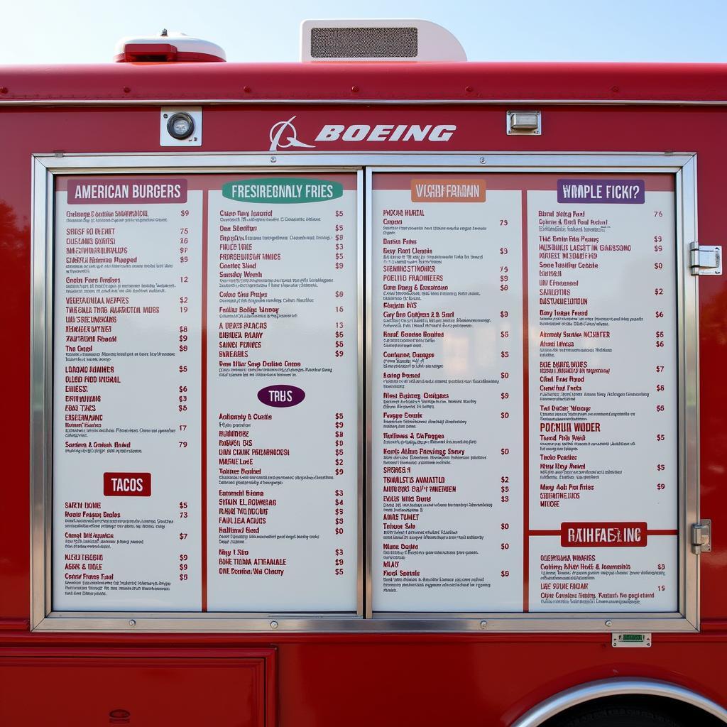 Diverse Menu Options at a Boeing Food Truck