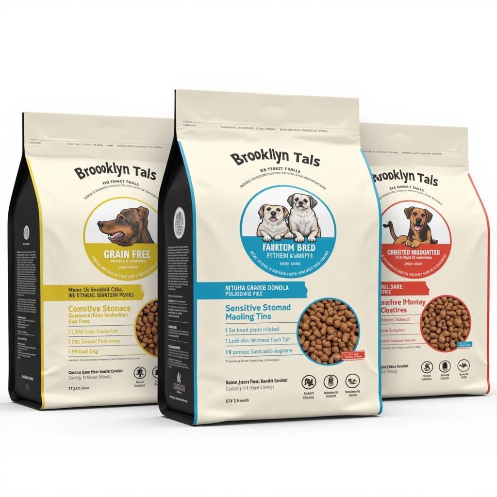 Variety of Brooklyn Tails Pet Food formulas