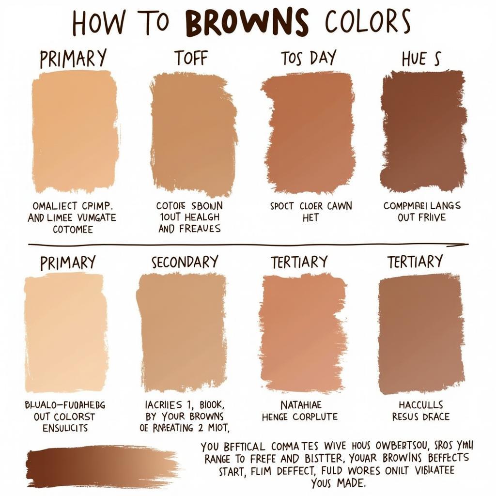 Brown Food Coloring Mixing Chart with Color Variations