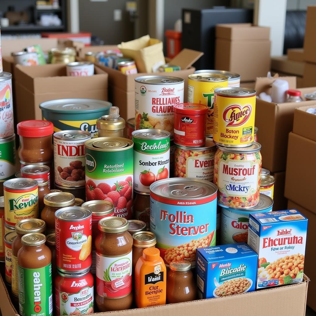 Food donations at the Burbank Food Bank