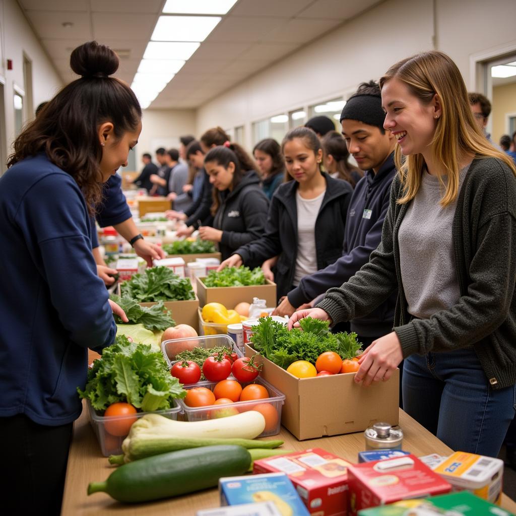 Students Accessing Resources at the Cal State LA Food Pantry