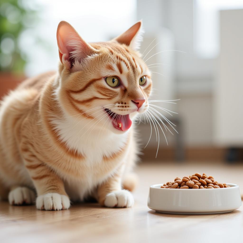 A Happy Cat Enjoying a Delicious and Nutritious Fish Dinner