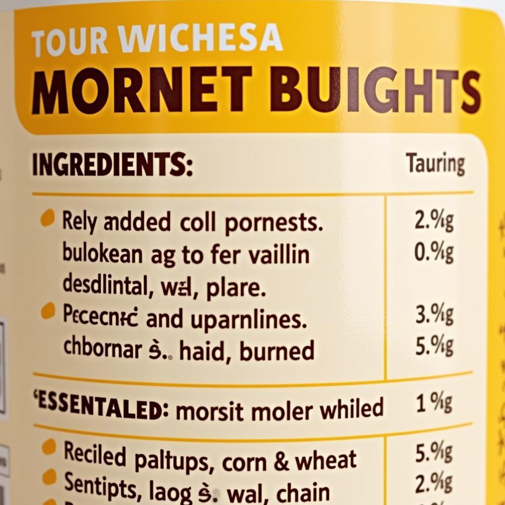 Cat Food Morsels Ingredients List