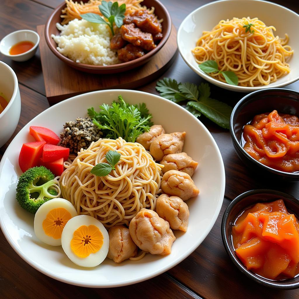 A Colorful Array of Chae Dishes