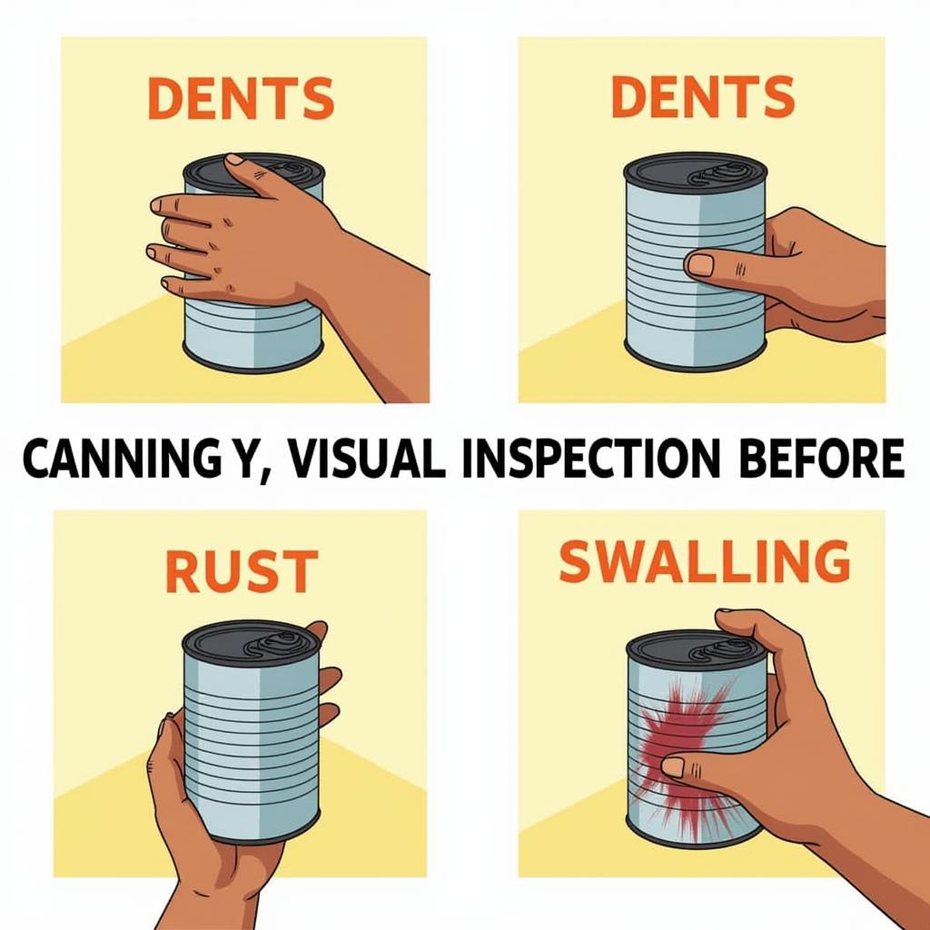 Checking Canned Food Labels for Damage