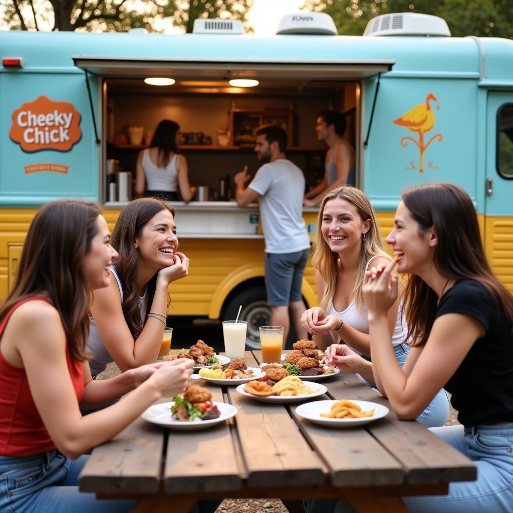 Cheeky Chick Customers Enjoying Food