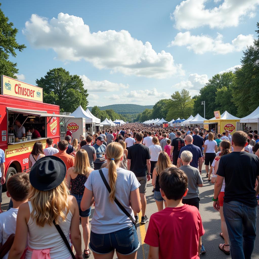 Crowds enjoying the Chester Food Truck Festival