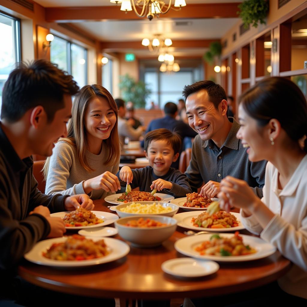 Family Enjoying Chinese Food in Steubenville