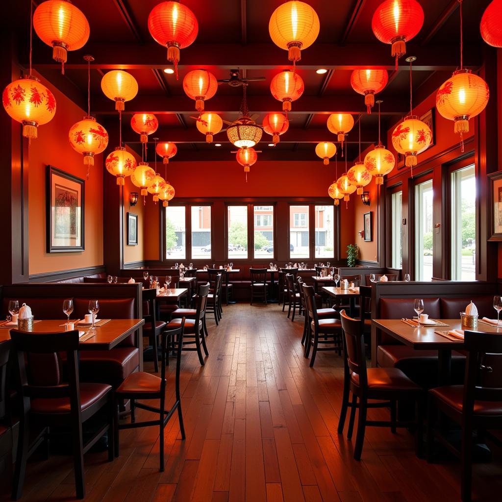 Cozy Interior of a Chinese Restaurant in Steubenville