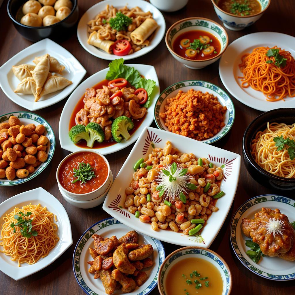 A table full of various Chinese dishes in Stoneham