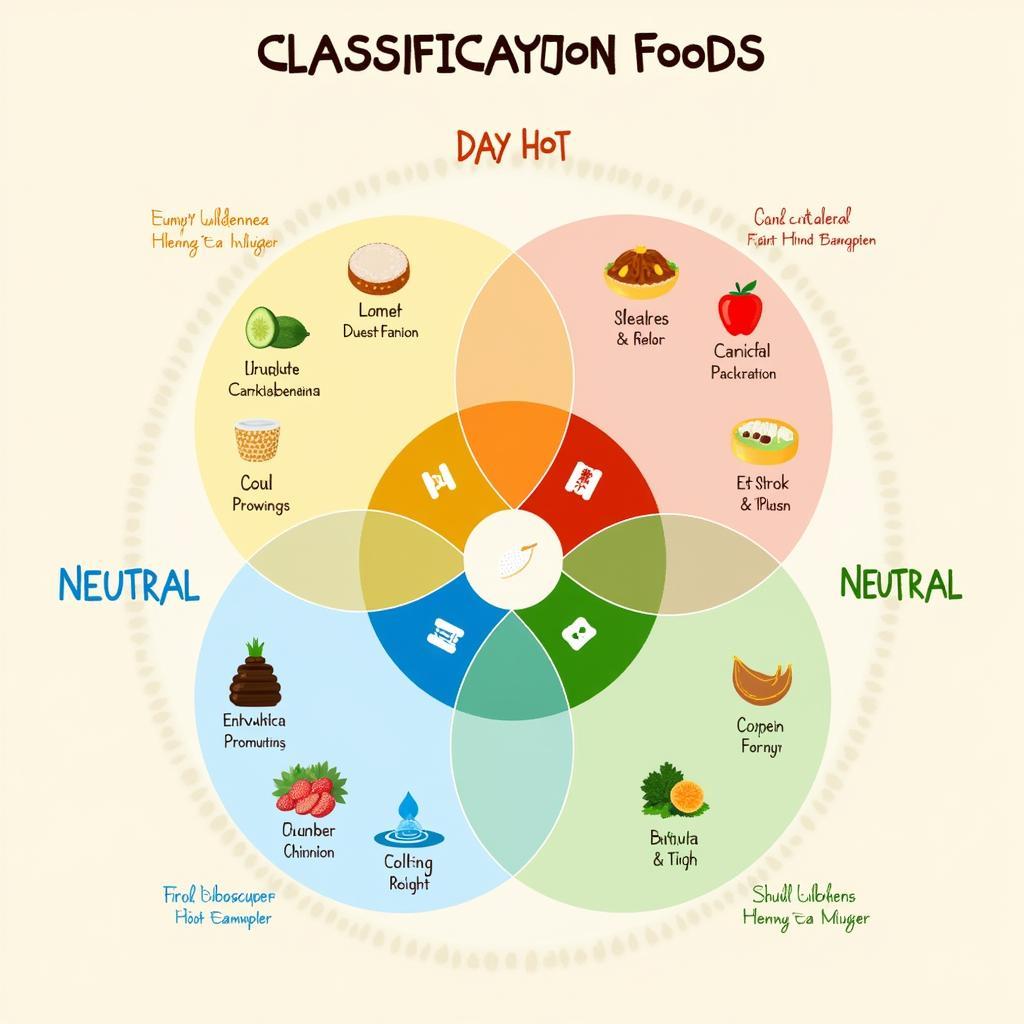 Chinese Hot and Cold Foods Chart Illustration