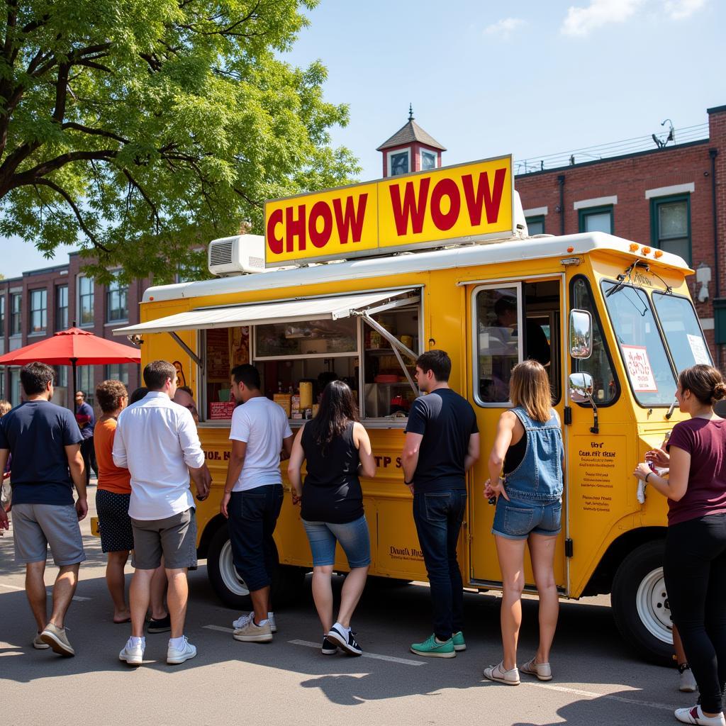 Vibrant Chow Wow Food Truck Atmosphere