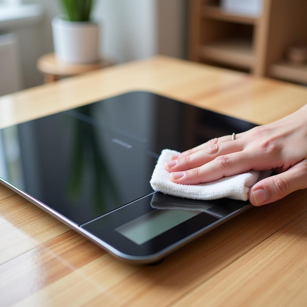 Cleaning a smart food scale.