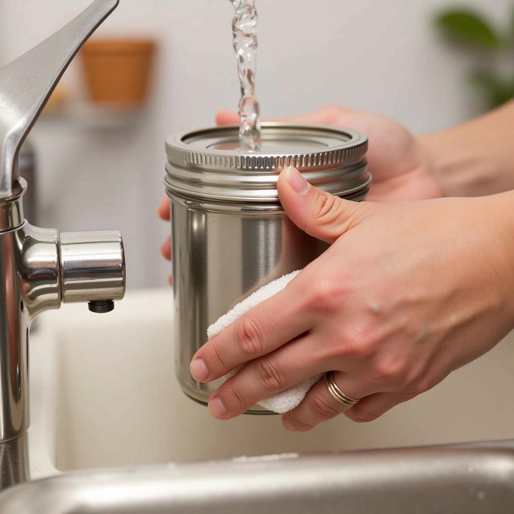 Cleaning a Stainless Steel Food Jar