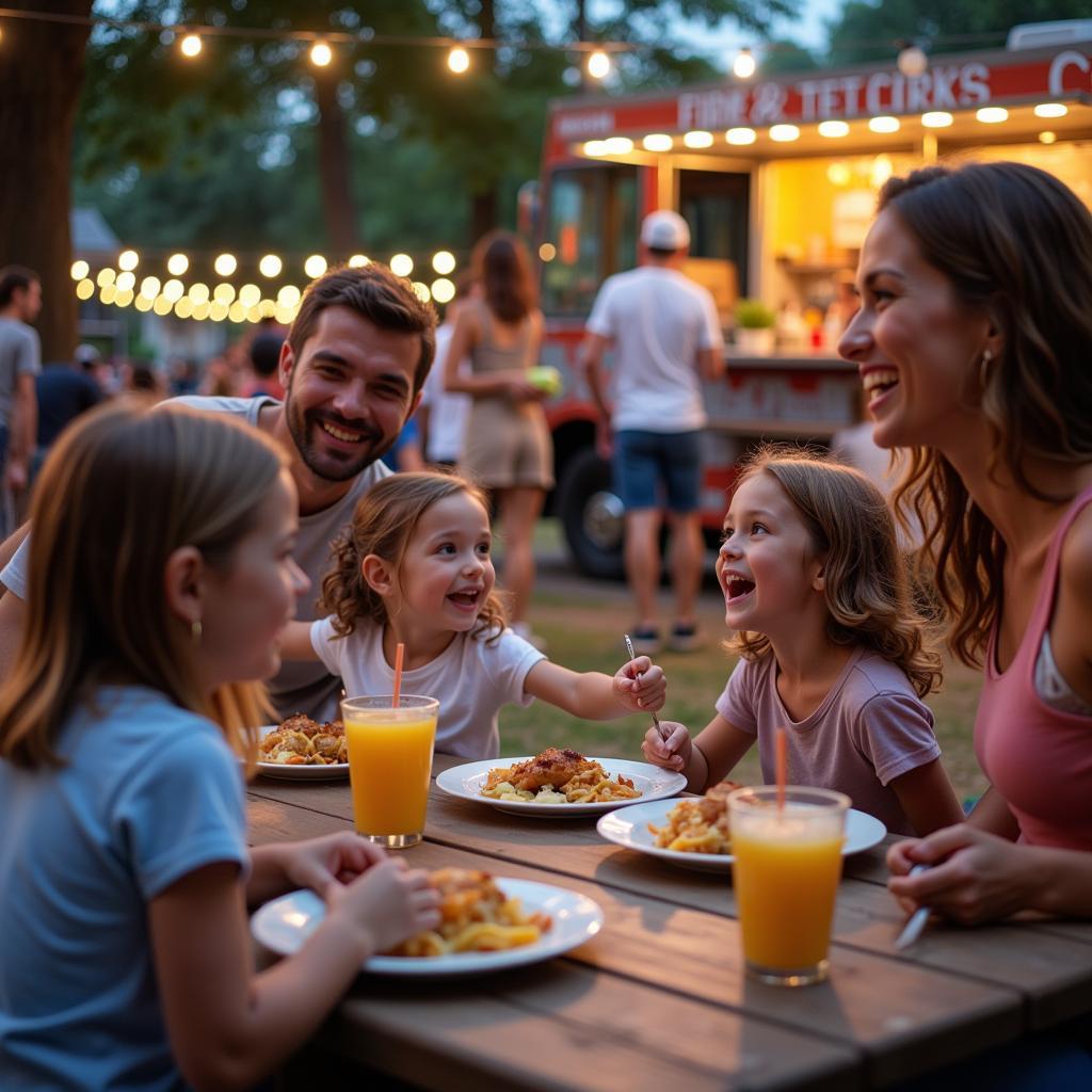 A family enjoying food truck night in Clermont