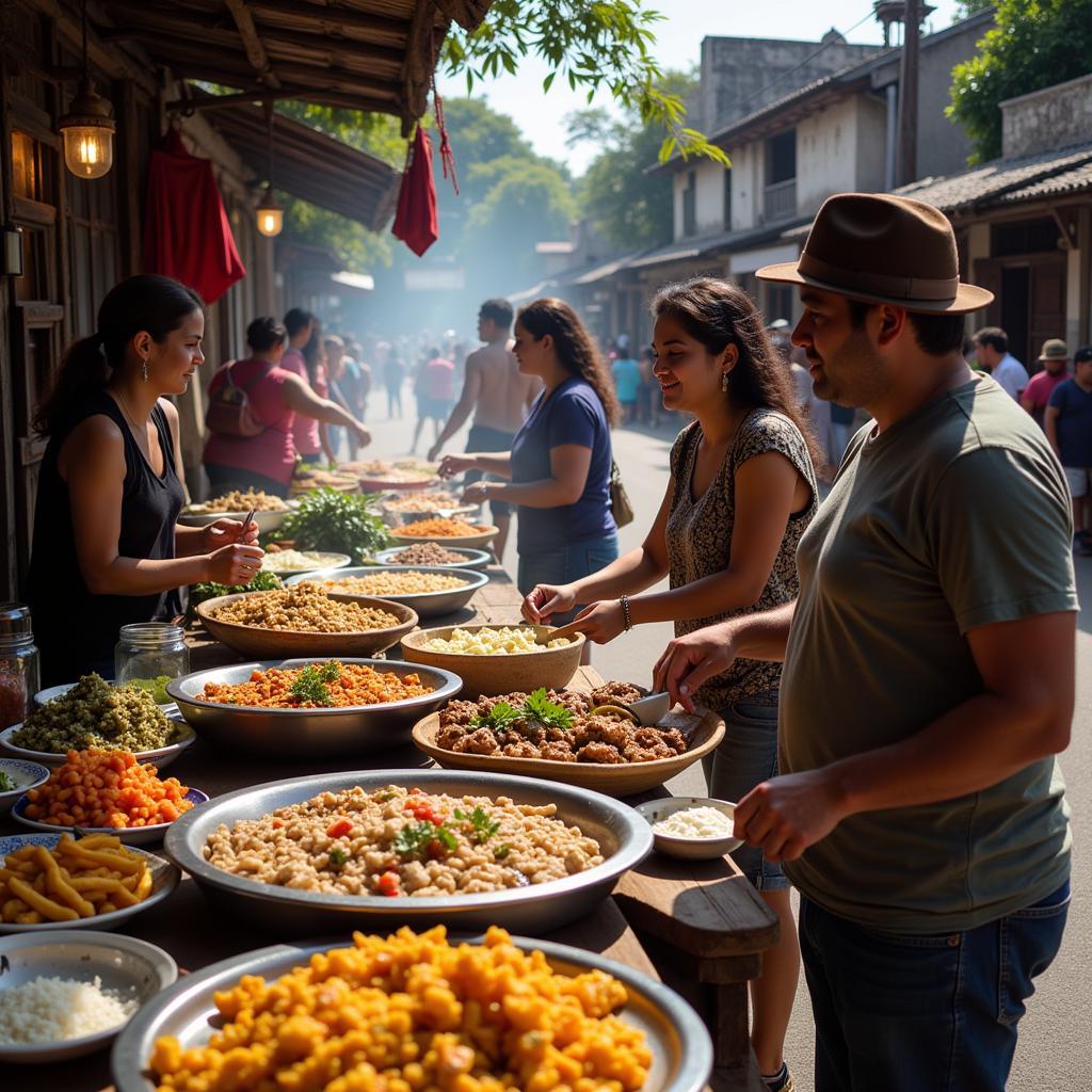 Local Food Stalls in Coba Village