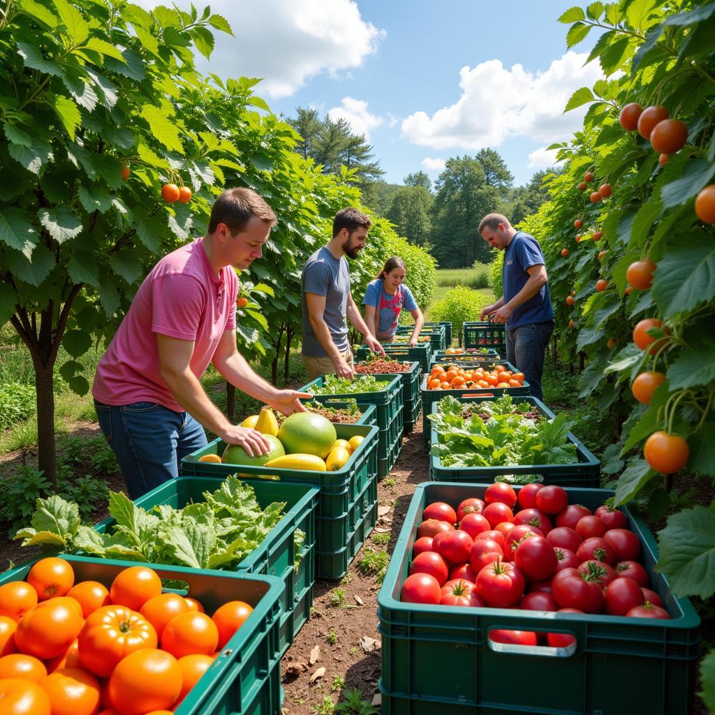 Community garden donating fresh produce to the local food bank in Dawsonville, GA