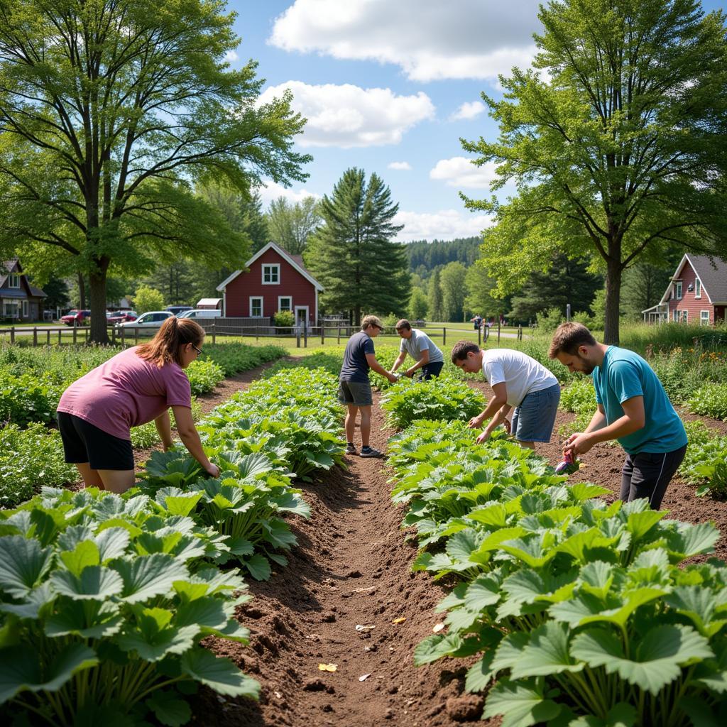 Community garden initiative promoting food security in Waterville.