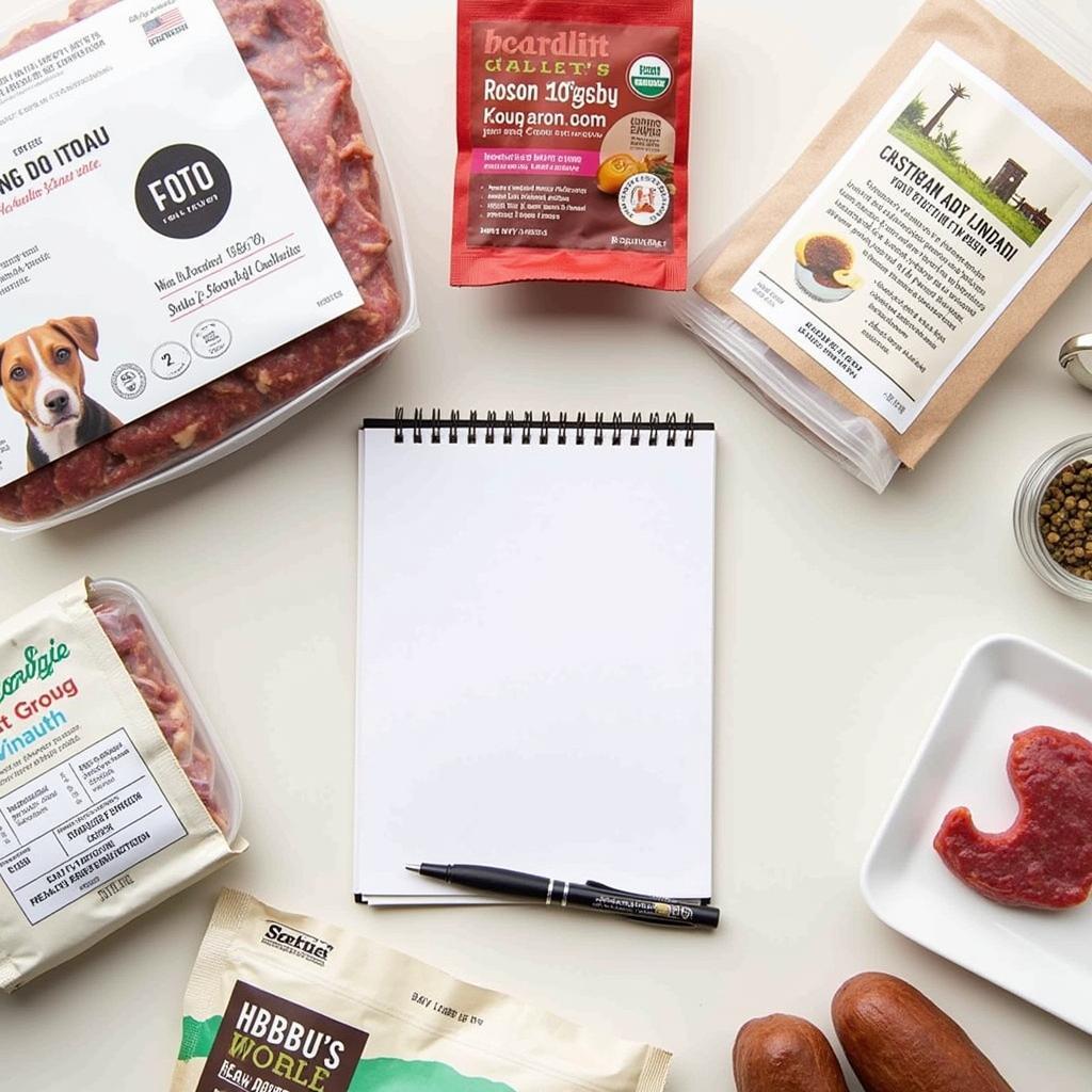 Comparing different raw food subscriptions for dogs based on ingredients, price, and delivery options.