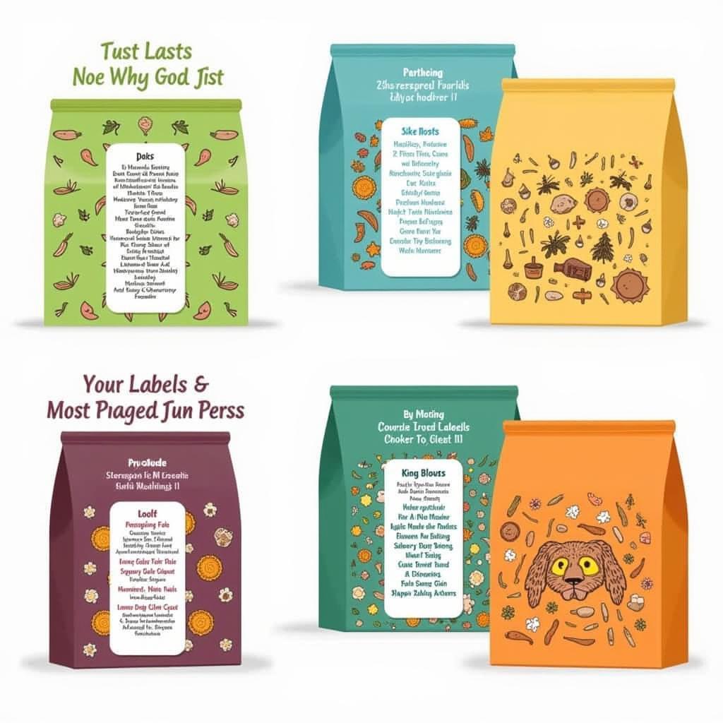 Comparing different dog food labels for large breeds