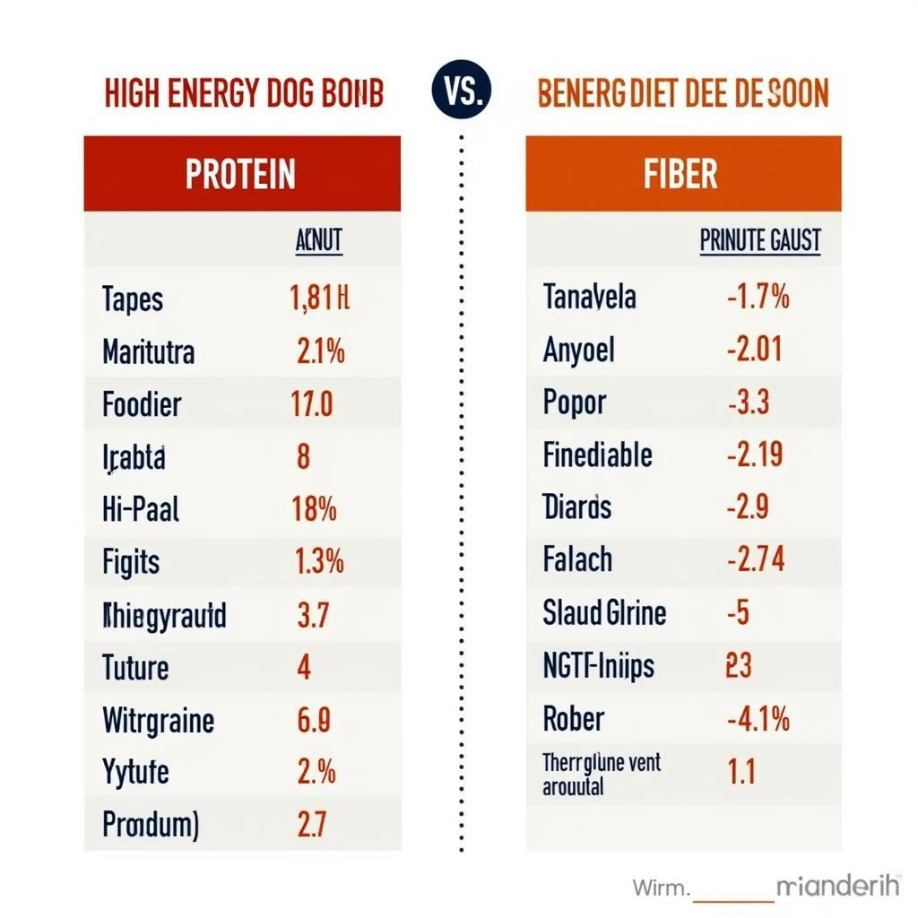 Comparing High-Energy Dog Food Labels