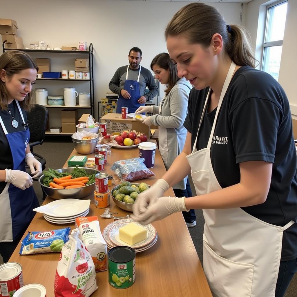 Volunteers Sorting Food at the Coxsackie Food Pantry