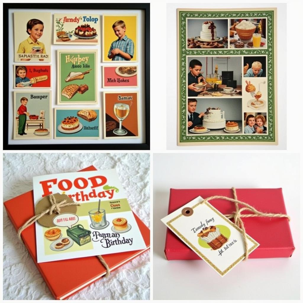 Creative uses for food birthday cards beyond sending greetings, such as framing, scrapbooking, or using them as gift tags.