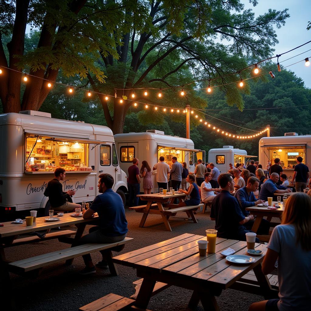 Vibrant Atmosphere of a Crush Pad Food Truck Event