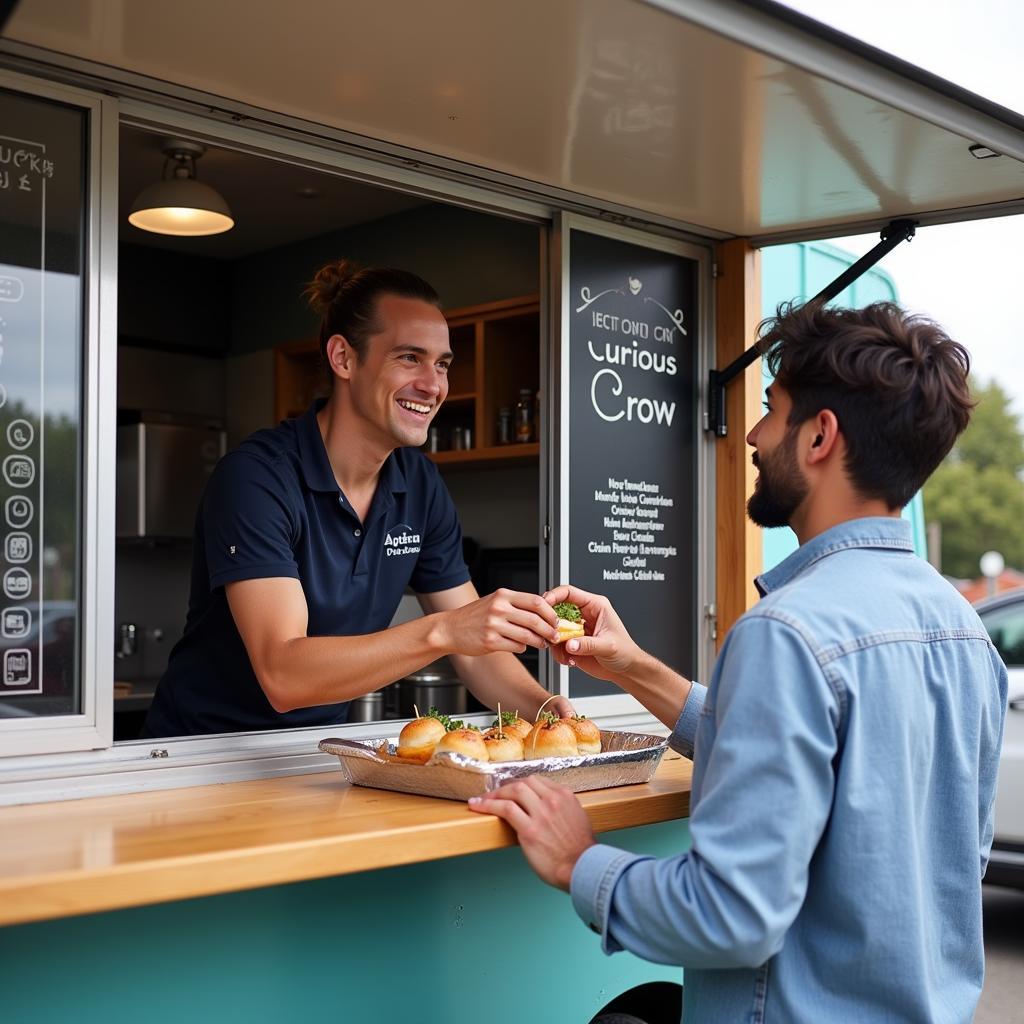 Ordering at the Curious Crow Food Truck