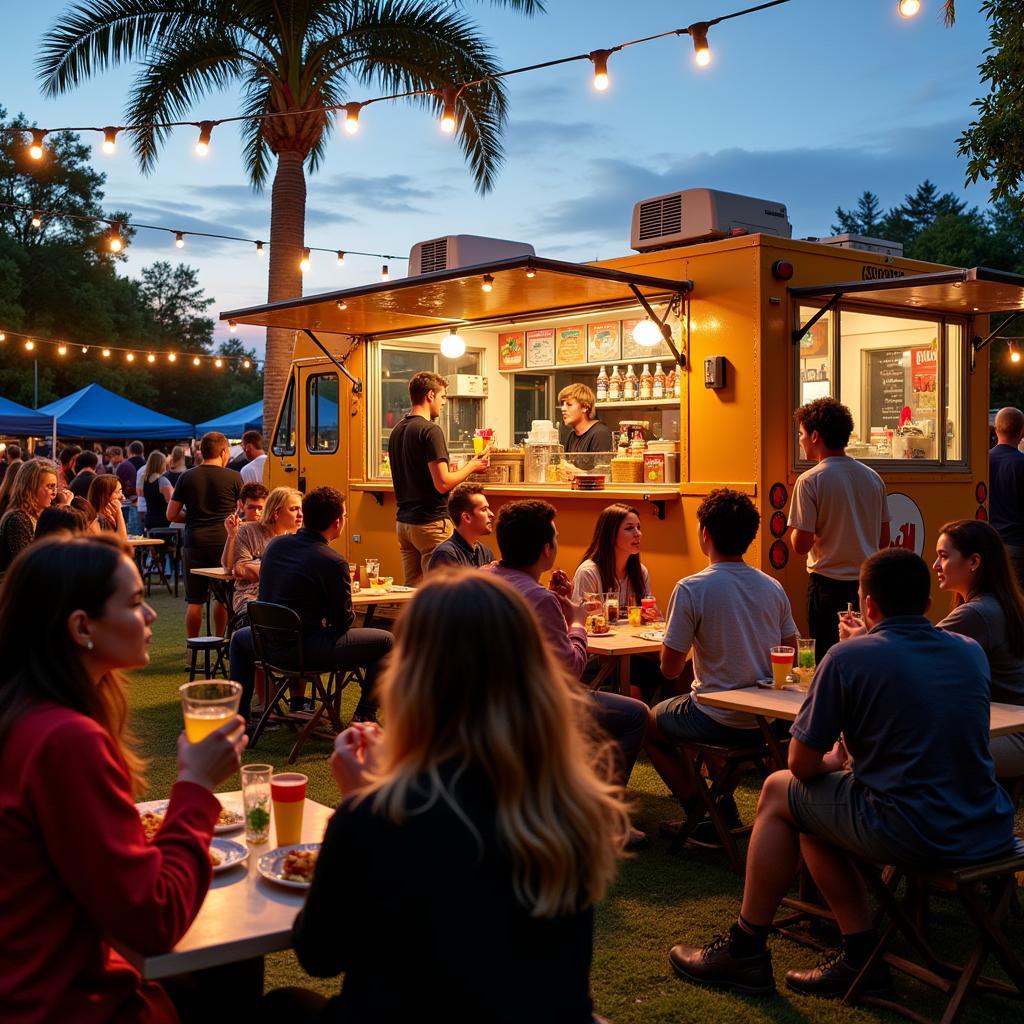 Vibrant Food Truck Atmosphere