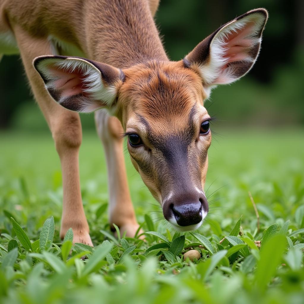 Deer Enjoying a Nutritious Food Plot