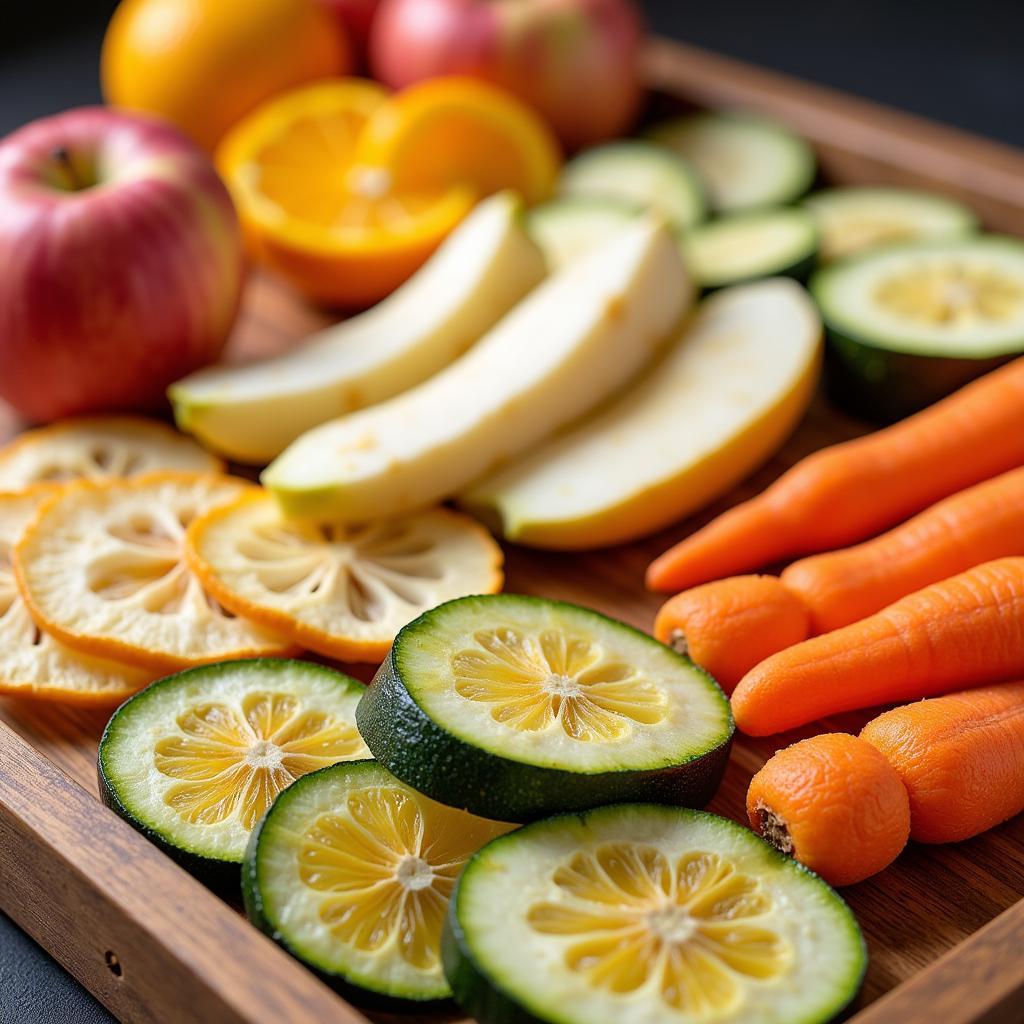 Colorful Dehydrated Fruits and Vegetables Ready for Storage