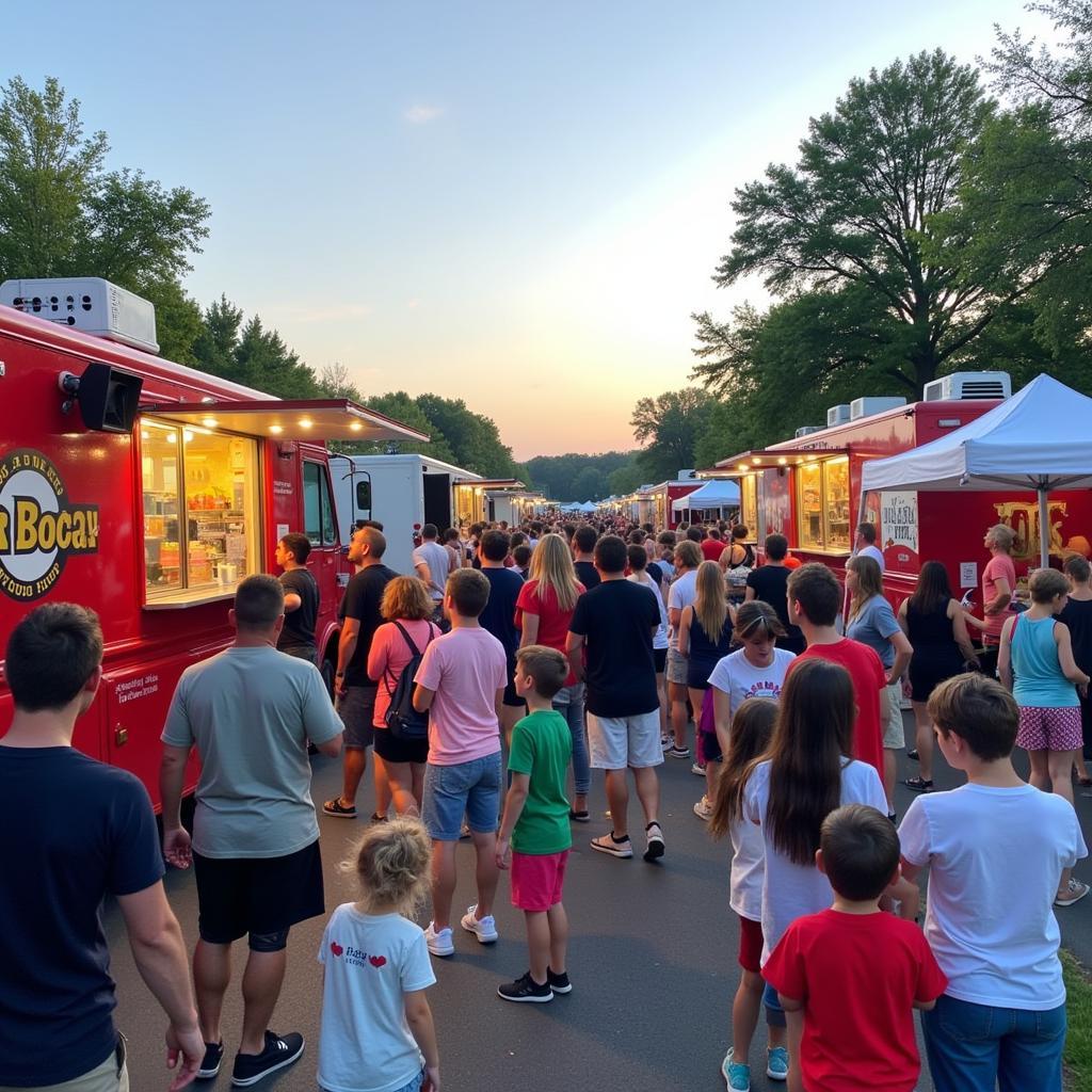 Crowds enjoying a Delaware Food Truck Festival