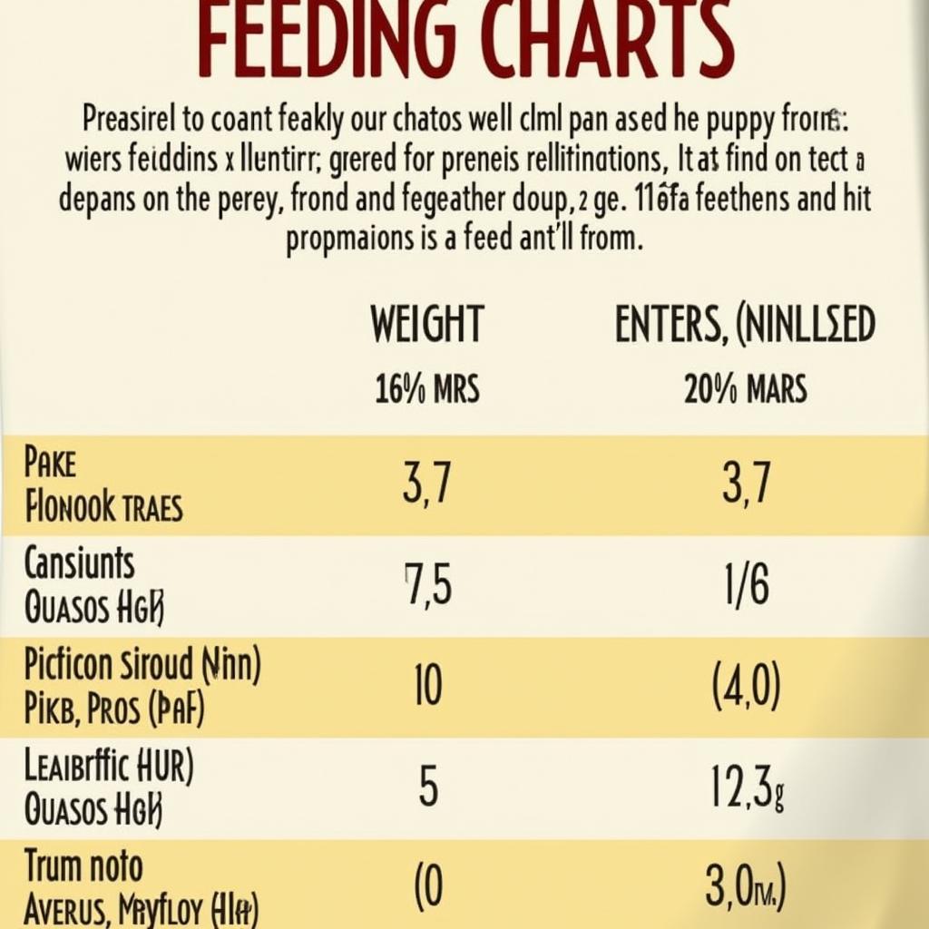 Diamond Naturals Puppy Food Feeding Chart