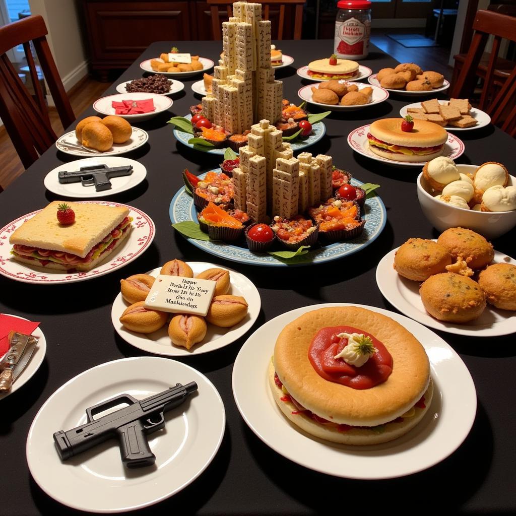 Die Hard Themed Christmas Party Food Spread