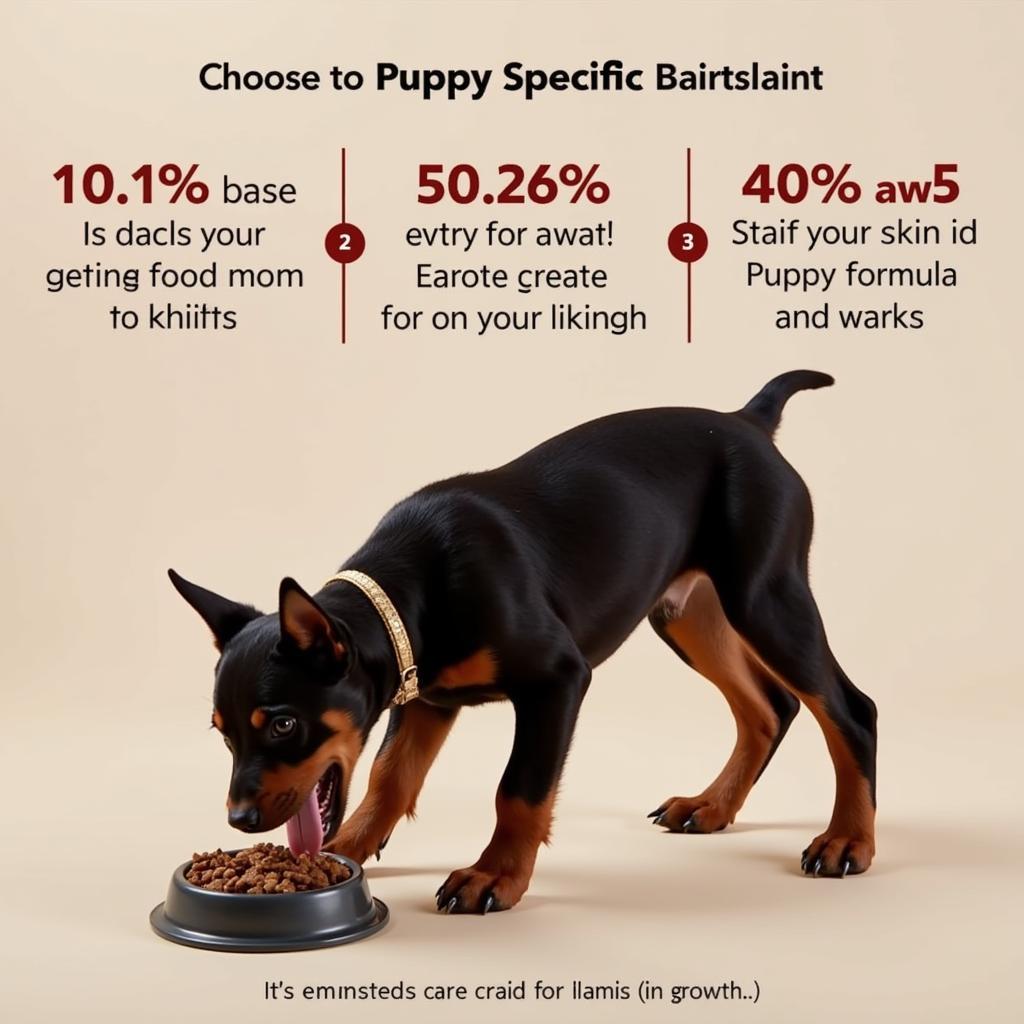 Doberman Puppy Enjoying Wet Food