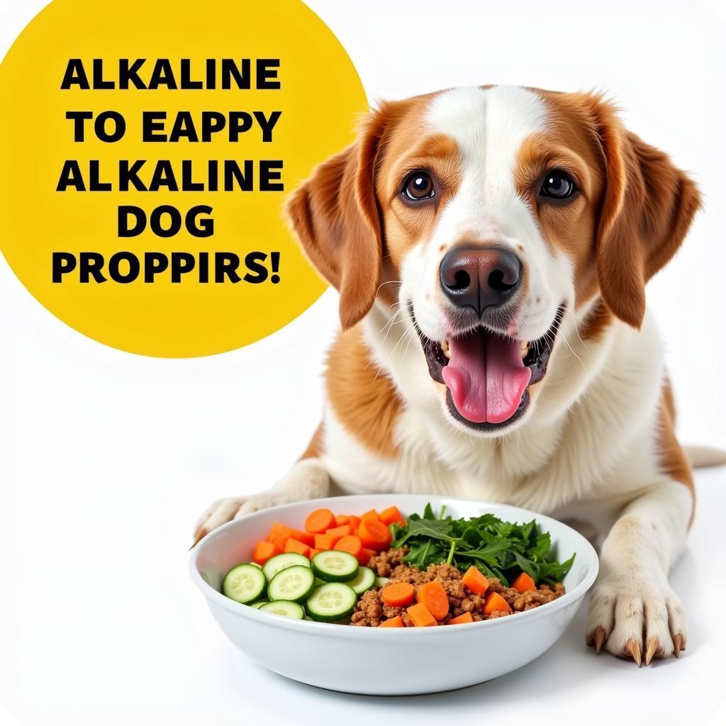 A Happy Dog Enjoying a Meal with Alkaline Vegetables