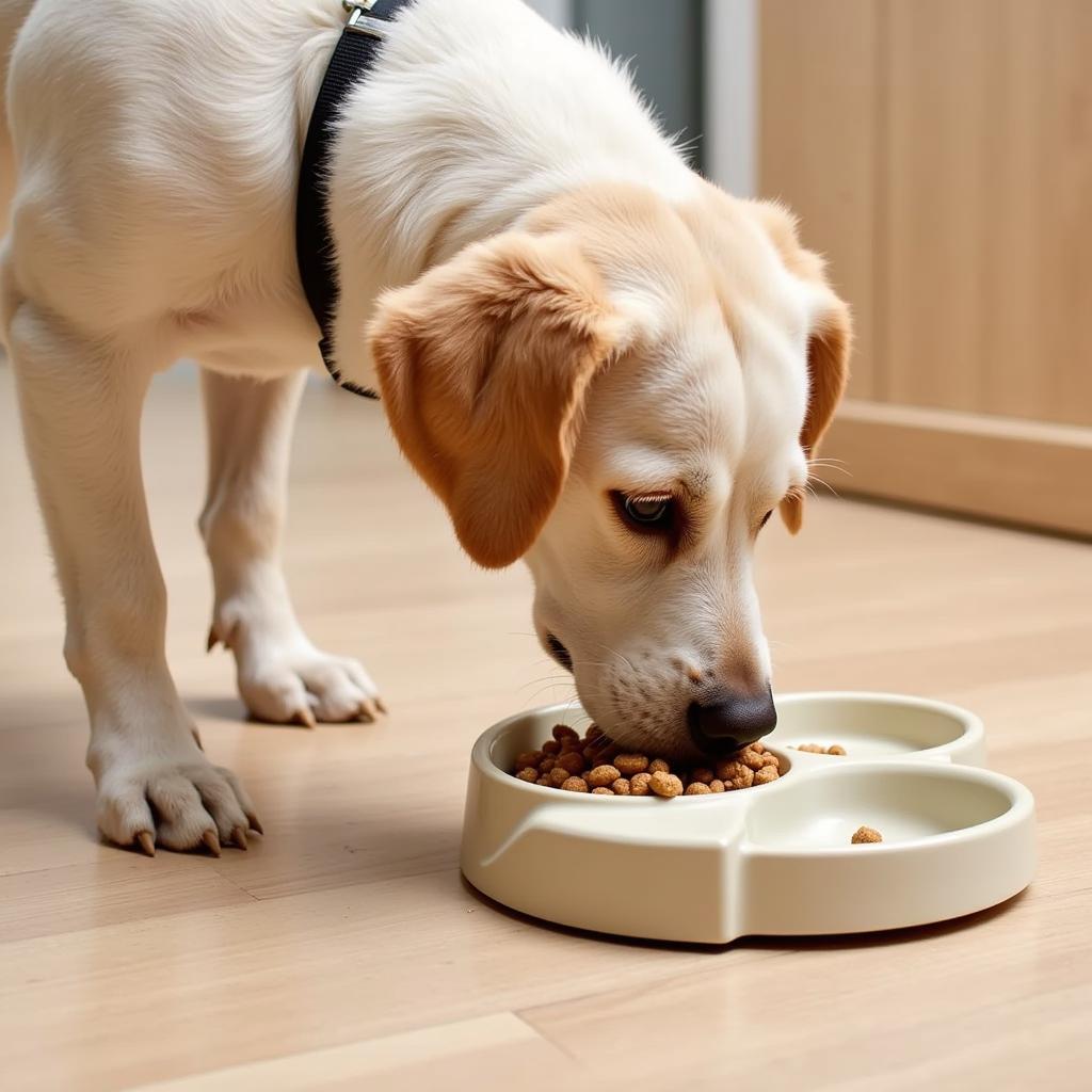 Dog Eating From a Slow Feeder