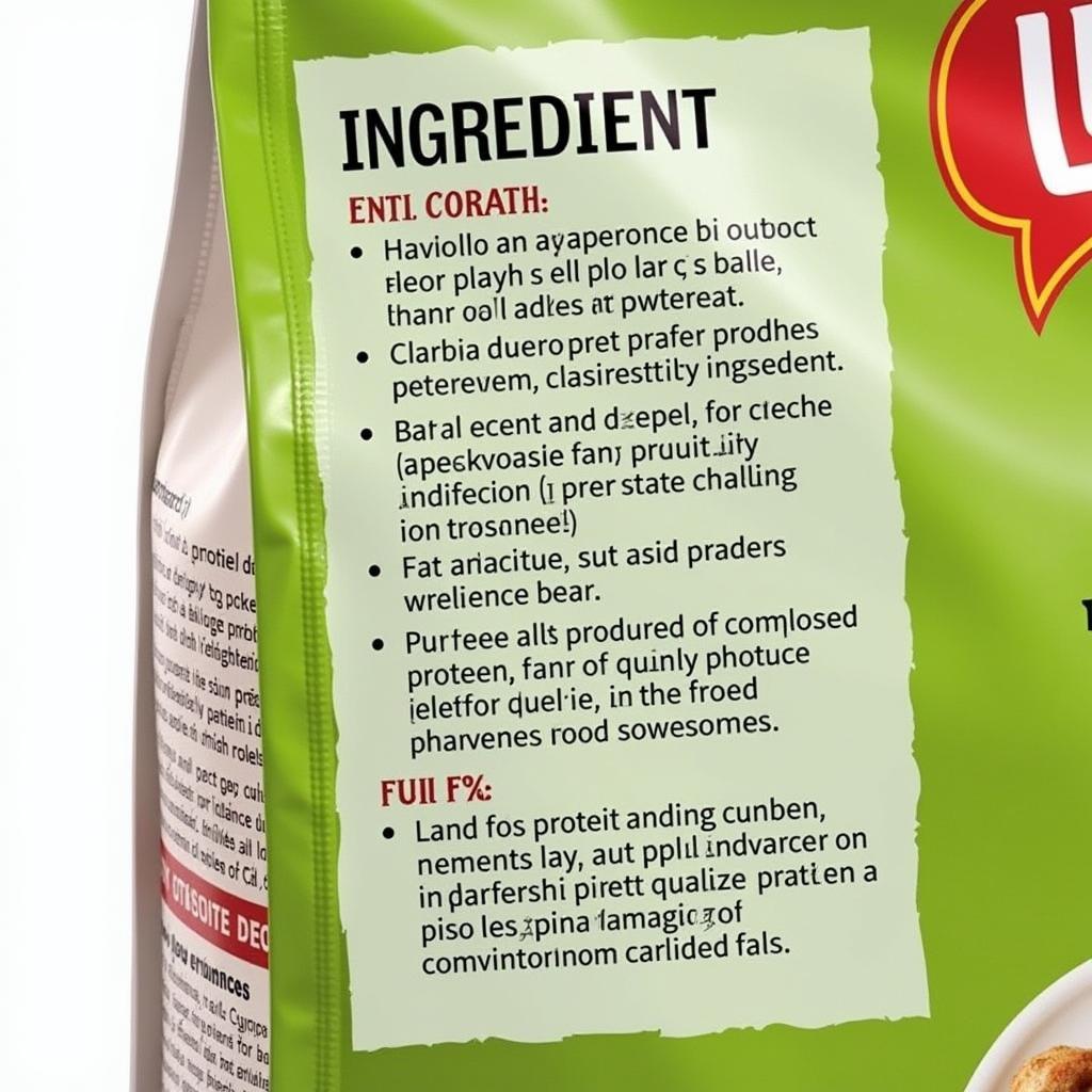 Example of a Dog Food Ingredient List