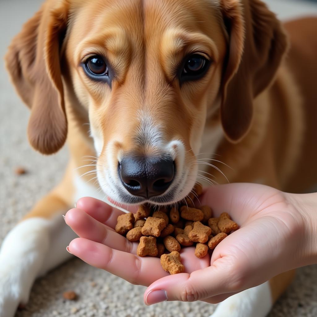 Hand Feeding a Dog