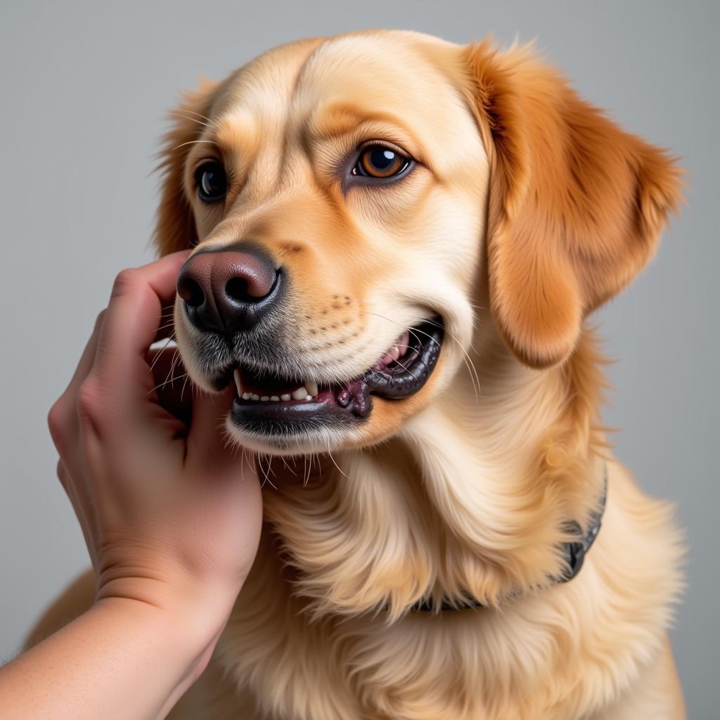 Dog scratching its ear, a common symptom of food allergies.